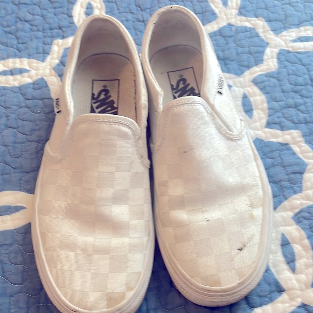 Vans size 6 White Checkered Shoes
